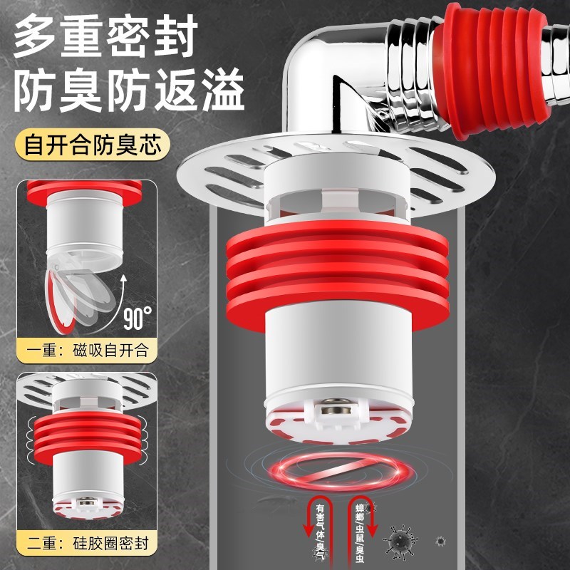 洗衣机下水管地漏接头卫生间y排水管道防臭三头通分水器一分二