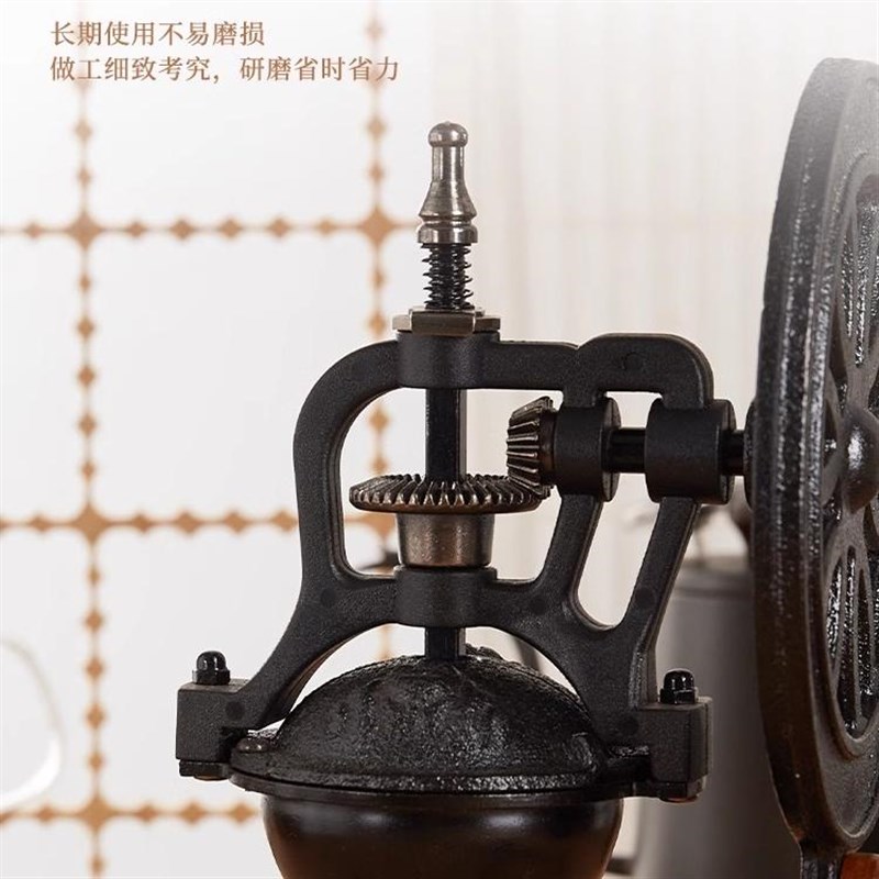 复古原木手摇咖啡磨豆机家用手动咖啡豆研磨机器陶瓷芯手磨咖啡机