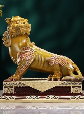 黄铜谛听摆件九华山地藏王坐骑瑞兽家居饰品办公室开业礼品工艺品