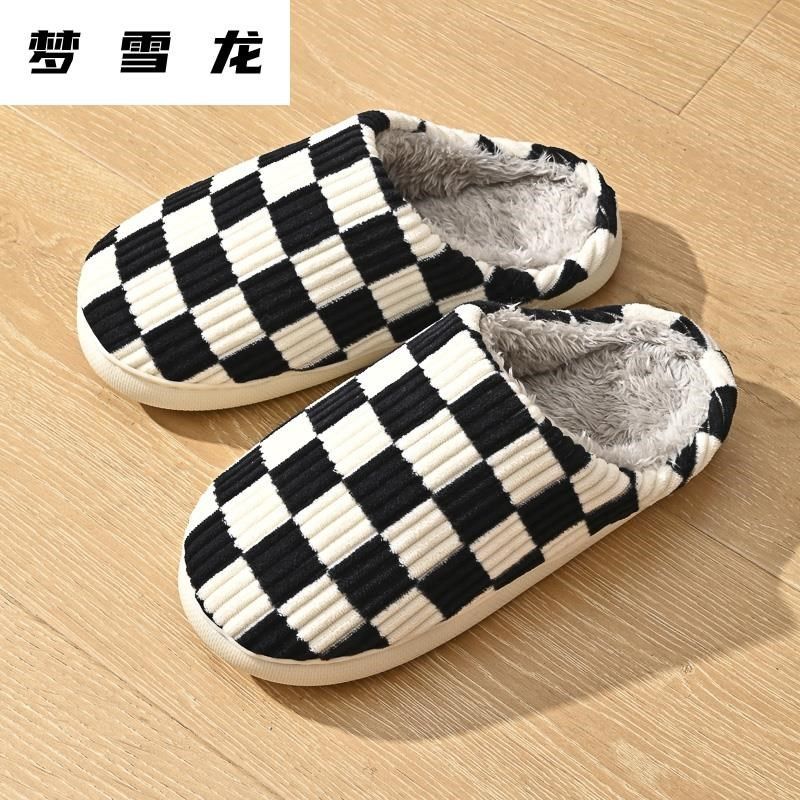 棉拖鞋冬季家用女秋2024年新款厚底保暖家居室内情侣毛绒拖0926b