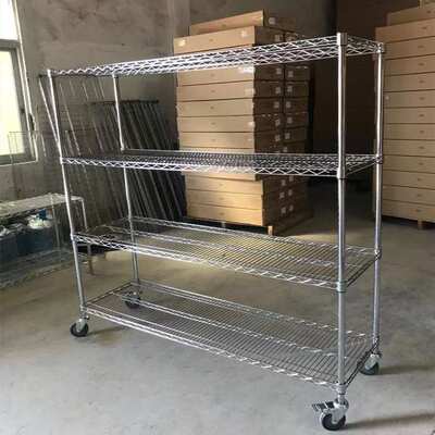 厂家镀铬手推车线网货架网格周转物流分拣车仓库备料架子定制储物