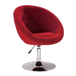 休闲凳子时尚吧台凳客厅椅带靠背软包坐垫红色布艺凹形凳 椅盟