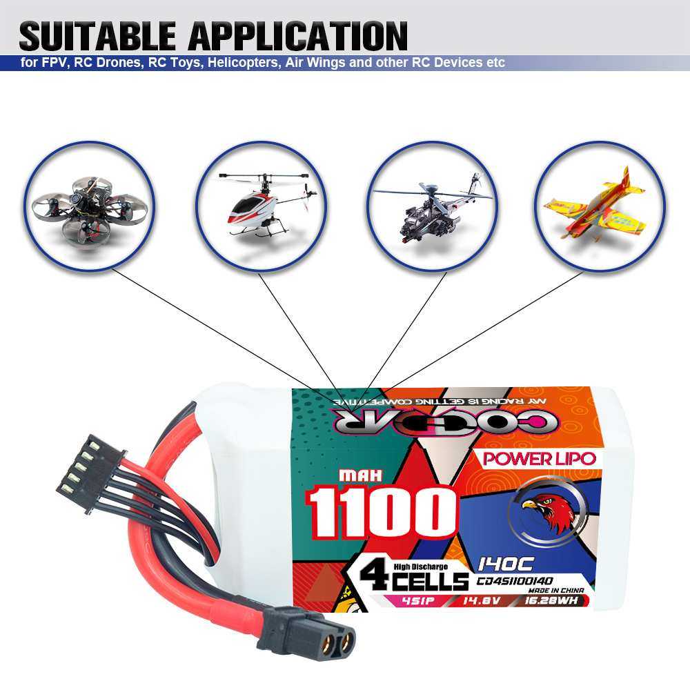 鹰氪CODDAR 1100MAH 4S 14.8V 140C化骨龙3.5寸怪象穿越机电池FPV