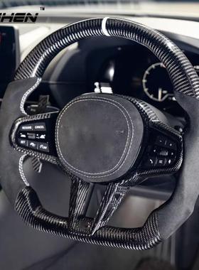 适用宝马M5 M8 X3MX4MX6M F95F96F97F98 G30 G01 G05碳纤维方向盘