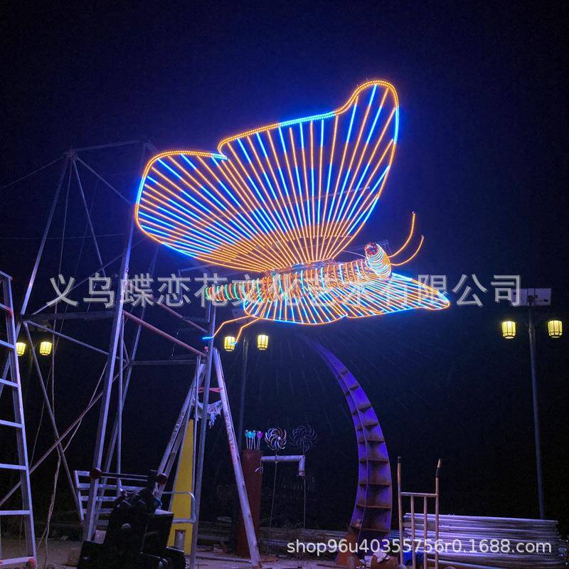 户外秋千互动游乐设备动态蝴蝶艺术装置商场景区创意美陈娱乐道具