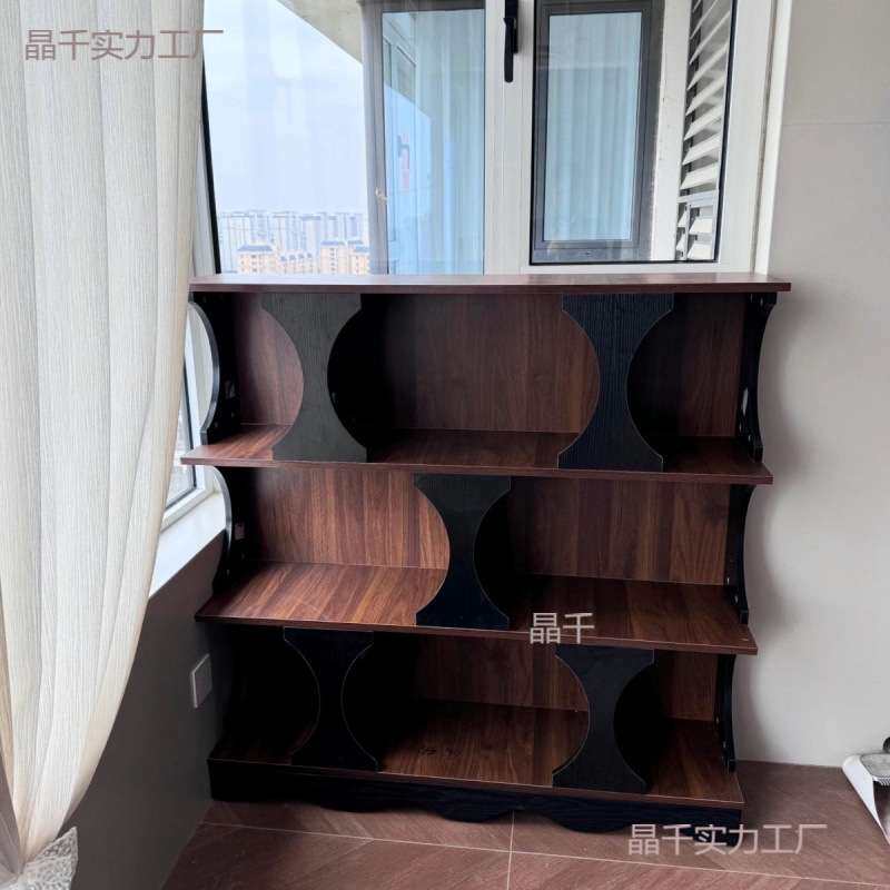 边柜中古风网红柜子高颜值收纳柜落地家用客厅置物多格展示柜复古