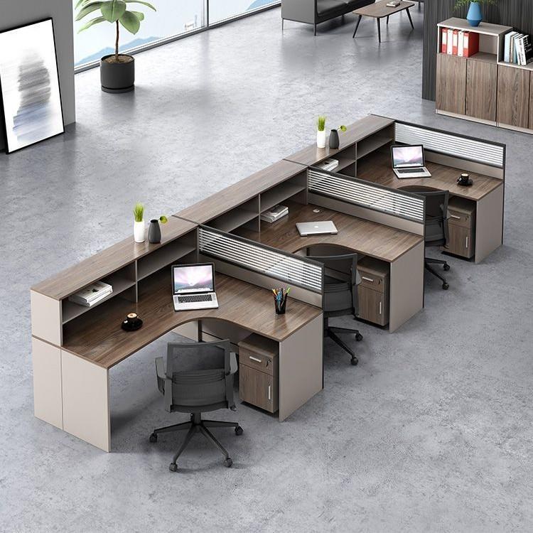 职员办公桌十字T型办公桌员工屏风卡位四六人l型桌椅卡座工位新品