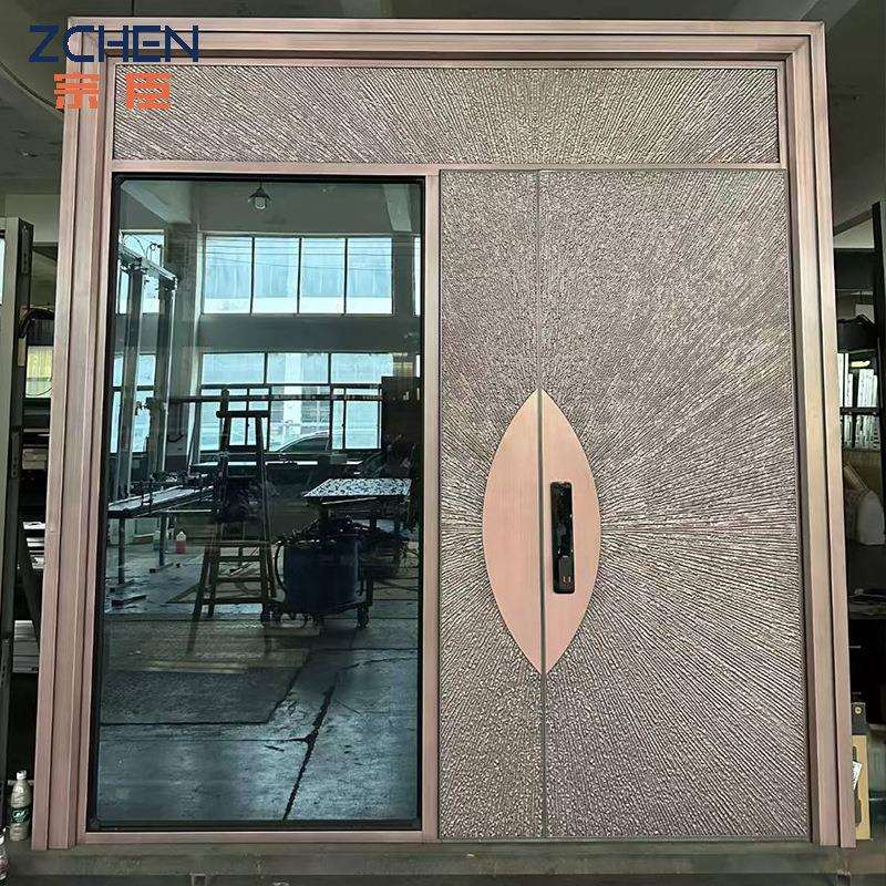 农村自建房大门锌合金对开门入户非标防盗大门铸铝门排屋别墅大门