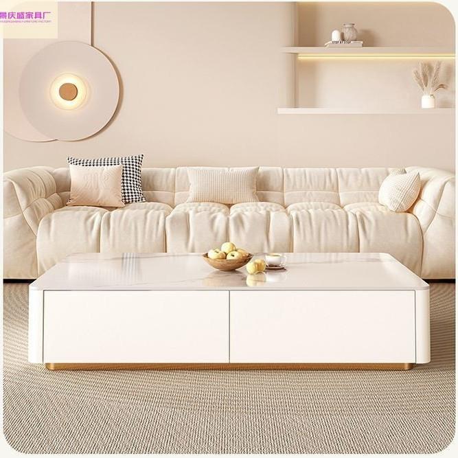 2025新款岩板茶几电视柜组合大小户型家用客厅极简轻奢落地电视柜