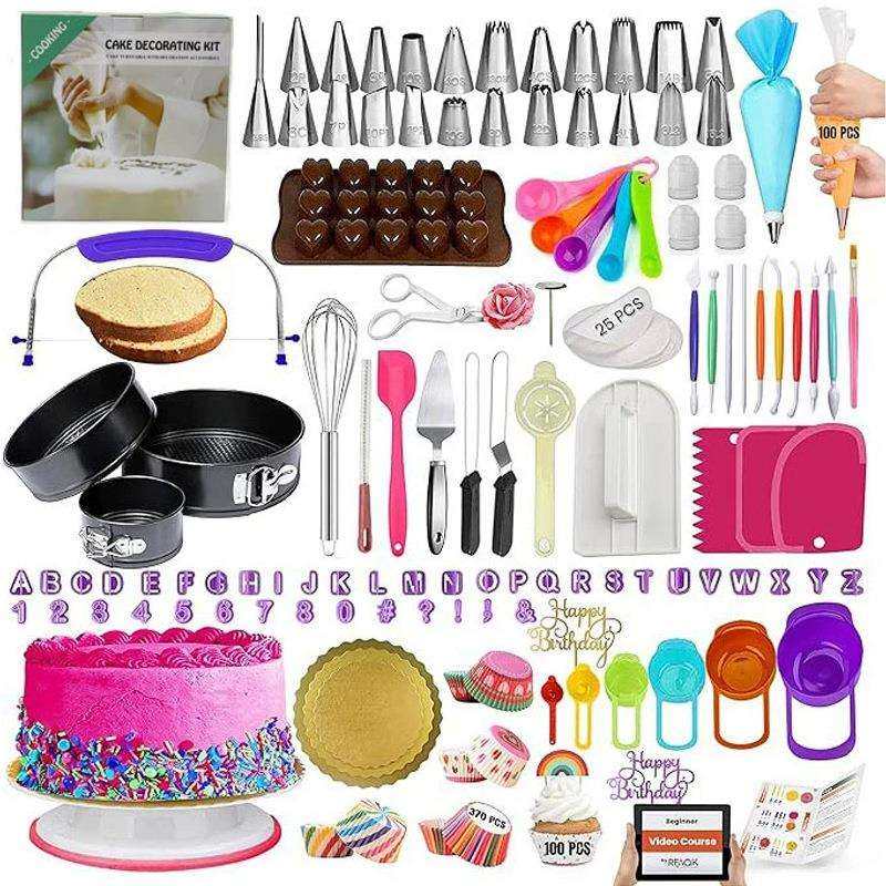 亚马逊700件套烘焙工具套装蛋糕转台蛋糕裱花嘴裱花袋工厂
