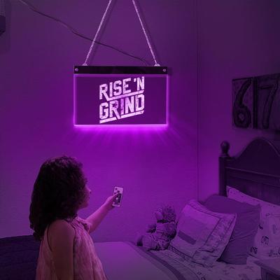 Rise and Grind 跨境LED霓虹灯招牌灯个性化照明灯具健身房灯