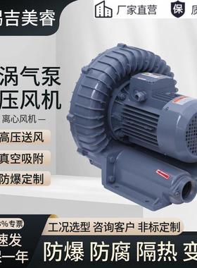 RB400耐高温防腐蚀粉尘气体防爆BT4/CT4环形高压鼓风机旋涡式气泵
