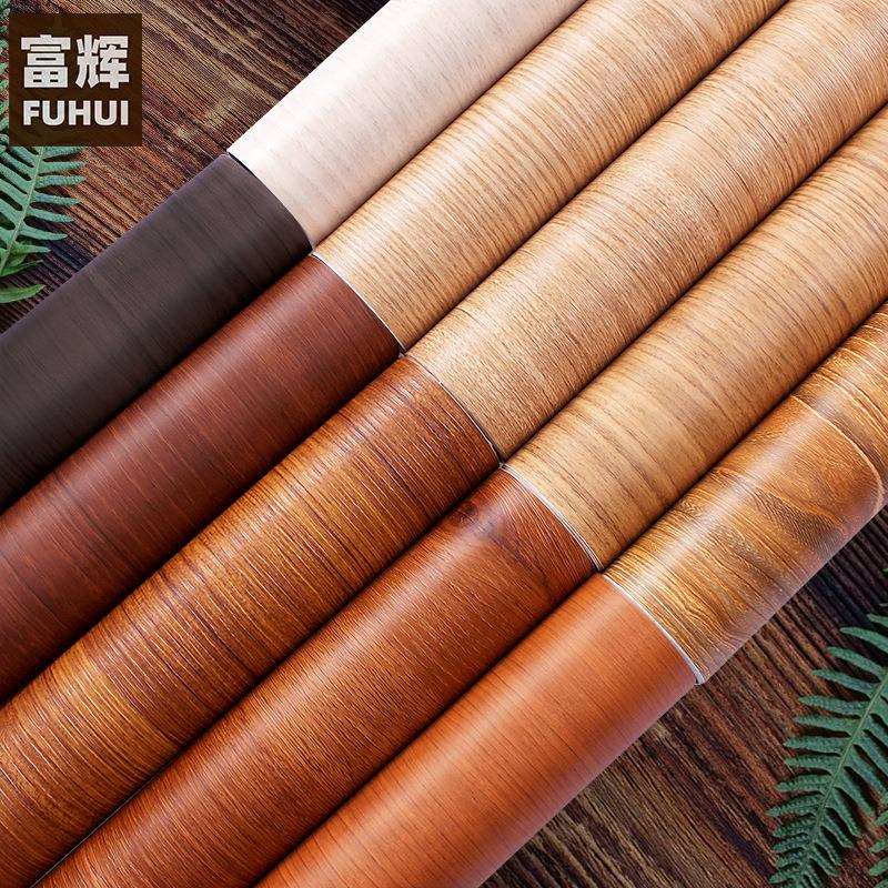 特厚导气槽pvc木纹膜展柜贴纸木饰家装工程墙纸自粘拉丝波音软片