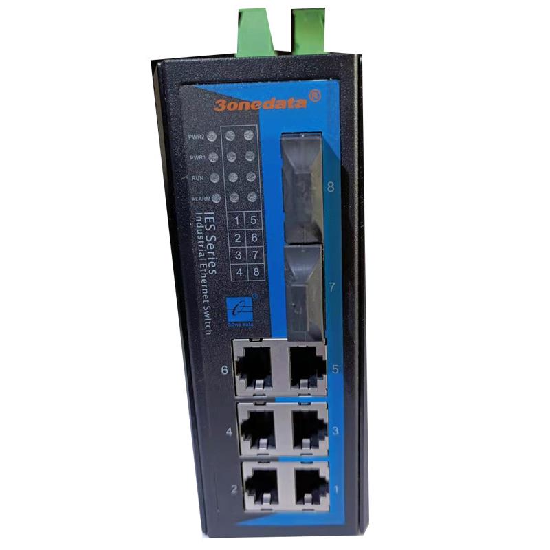 3onedata IES608-2F 三旺6个RJ45以太网电口和2个光口网管交换机
