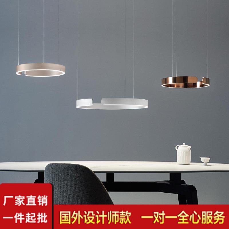 升降吊灯北欧客厅现代轻奢卧室灯极简吧台led灯创意圆形餐厅灯