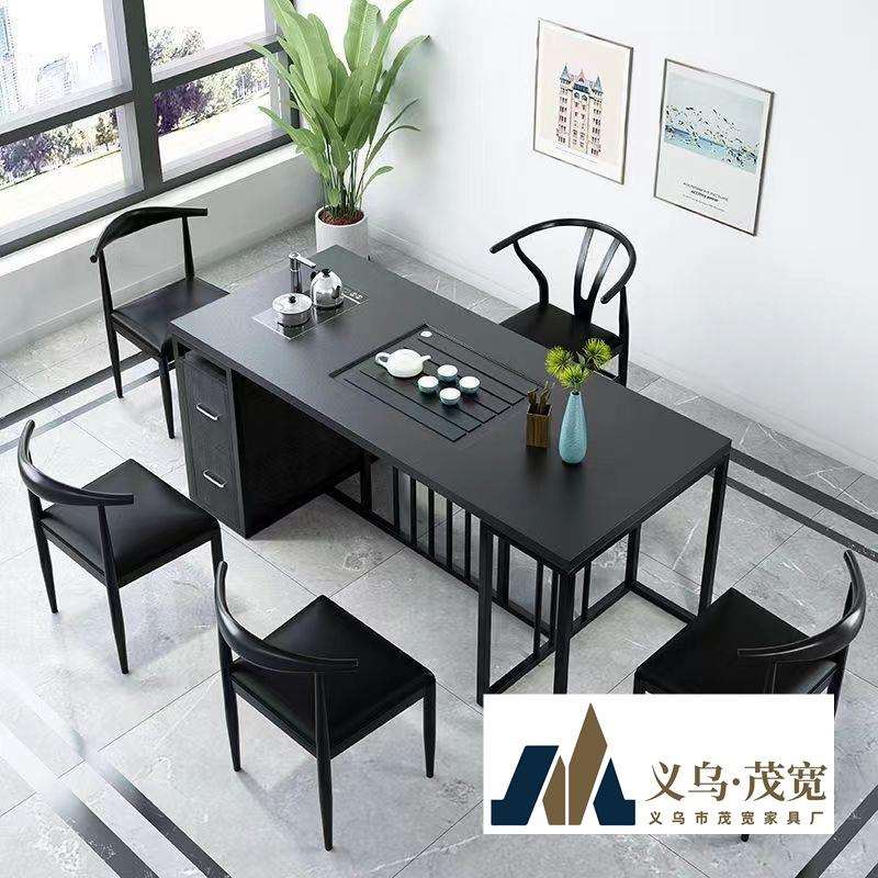 茶桌椅组合火烧石茶台家用办公阳台大理石茶几简约现代功夫泡茶桌