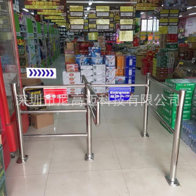 金华超市半高转闸 不锈钢手动转闸 单向十字旋转闸 门禁式全高闸