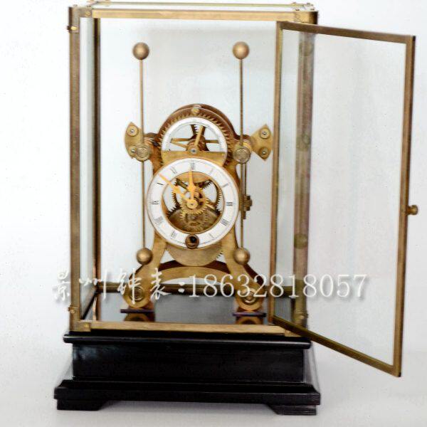 纯铜趣味 台钟座钟航 海小号发条  钟小老式钟机械仿古董古典蚱蜢