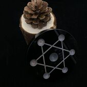 水晶黑曜石摆件底座 水晶底座托盘摆件 七星