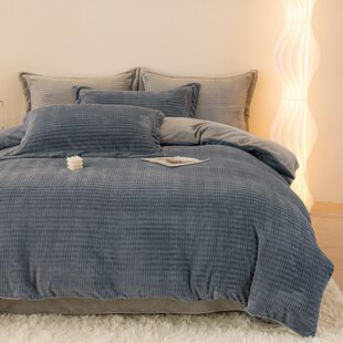 雕花订做双面珊瑚被套单件立体定制被罩绒牛奶加绒加厚纯色冬季绒