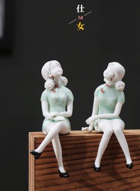 创意新中式古典h人物陶瓷精品仕女客厅玄关电视柜家居禅意装饰摆