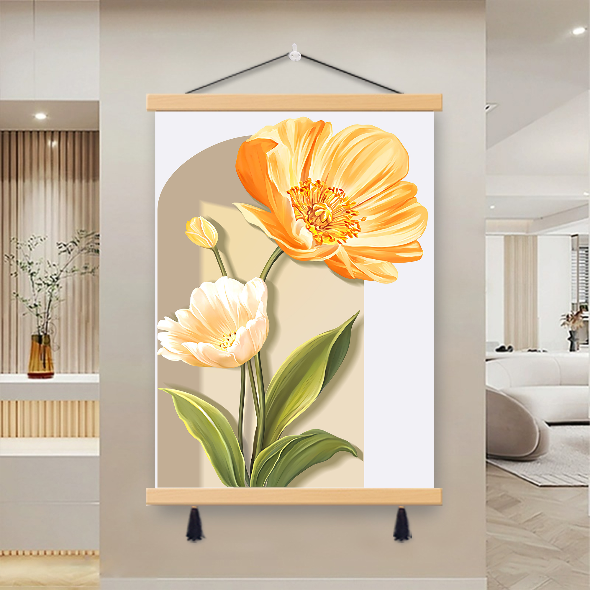 治愈系壁画客厅沙发背景墙画北欧玄关装饰画走廊过道卧室床头挂画