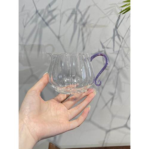 景哲高硼硅玻璃花瓣公平杯耐热高端大容量茶海家用饮茶机茶配件