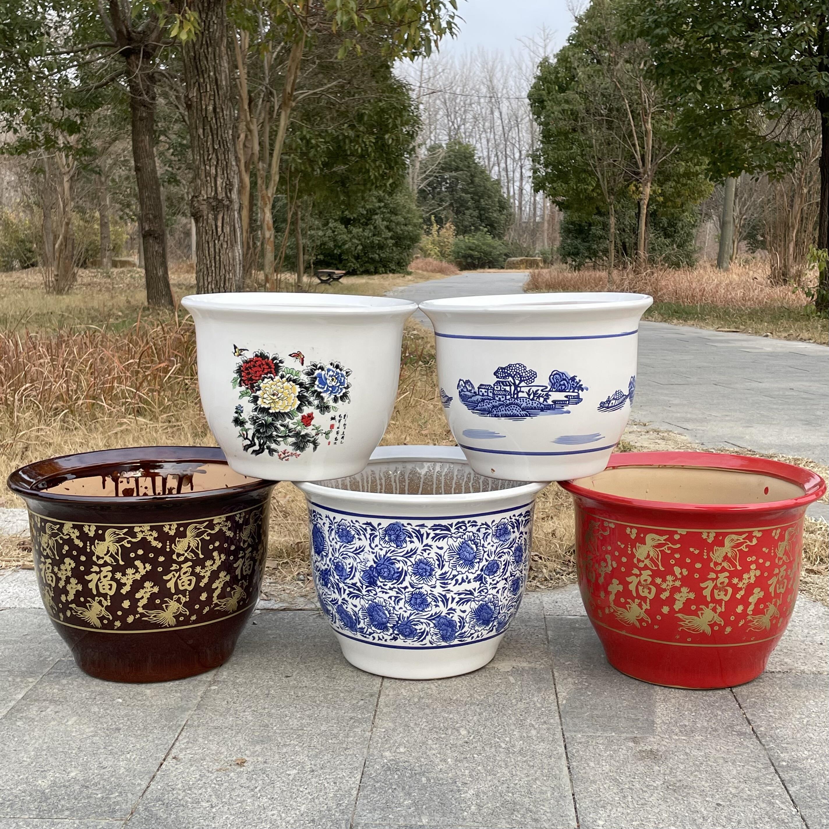 特大号陶瓷花盆牡丹铁树花盆陶瓷大厅门旁店门口开业超大花盆陶瓷