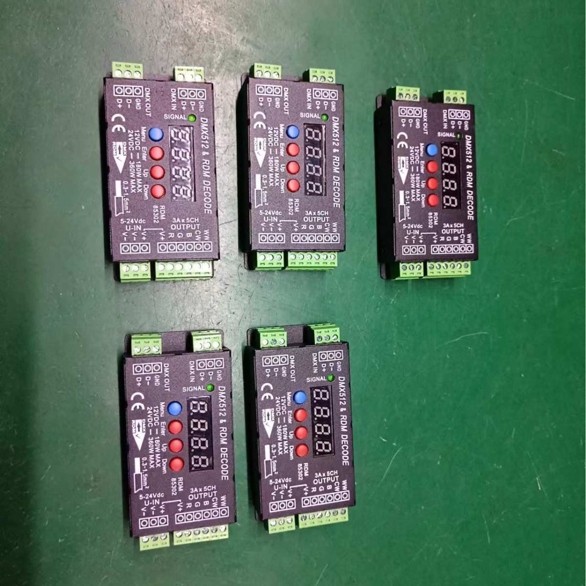 RGBCW解码器5通道RGBWW控制器12-24V