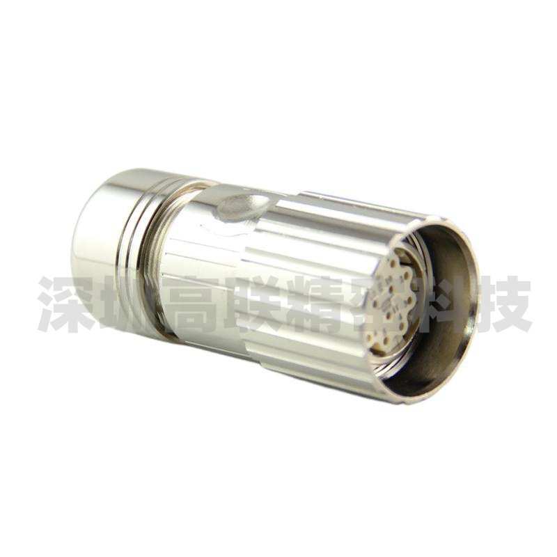 茵特康M23连接器12 17芯母头航空插头伺服电机信号编码器S120接头