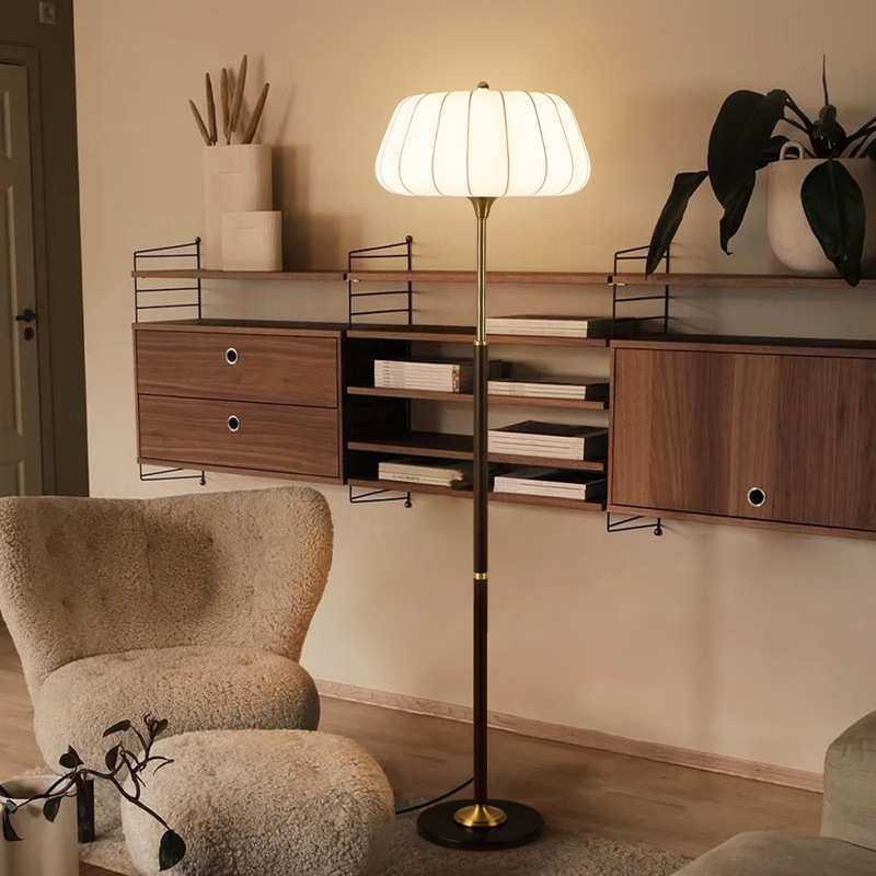 法式复古落地灯客厅沙发旁中古风高级感氛围卧室实木立式台灯casa