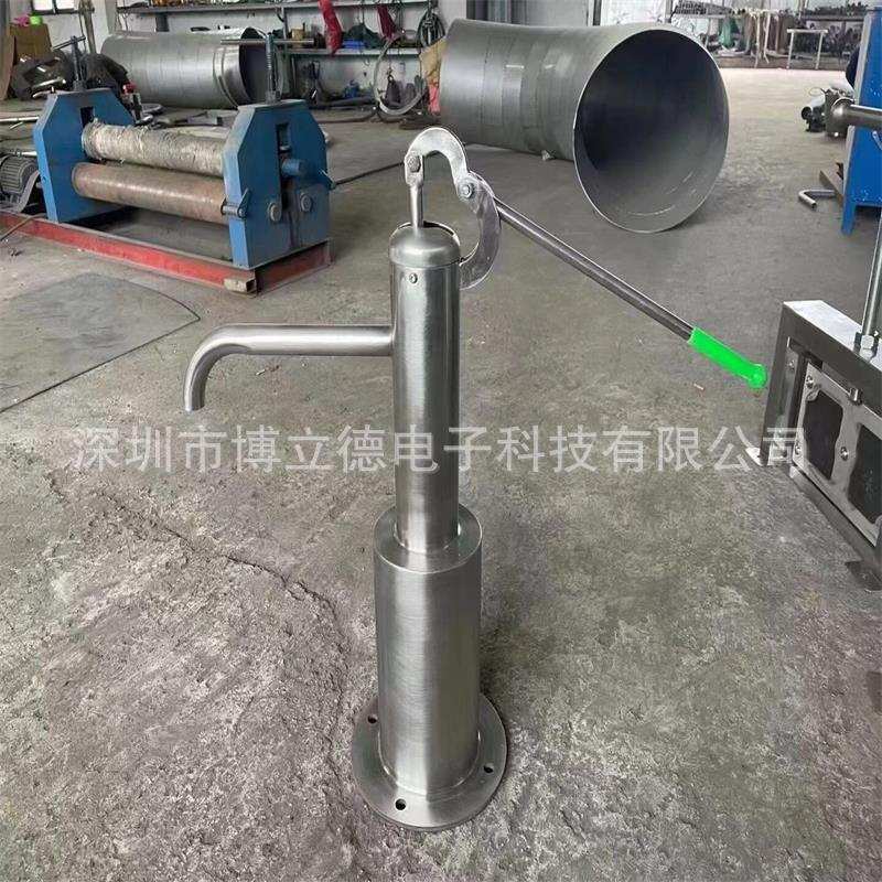 阿基米德取水器戏水小品不锈钢转轮水车儿童压水井游乐设备网红