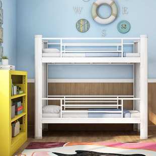 钢制幼儿园上下铺带护栏高低床儿童午休床双层床小学生托儿所铁床