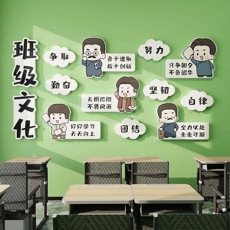 名人名言装饰画班级教室文化墙布置装饰励志正能量课室黑板报贴画