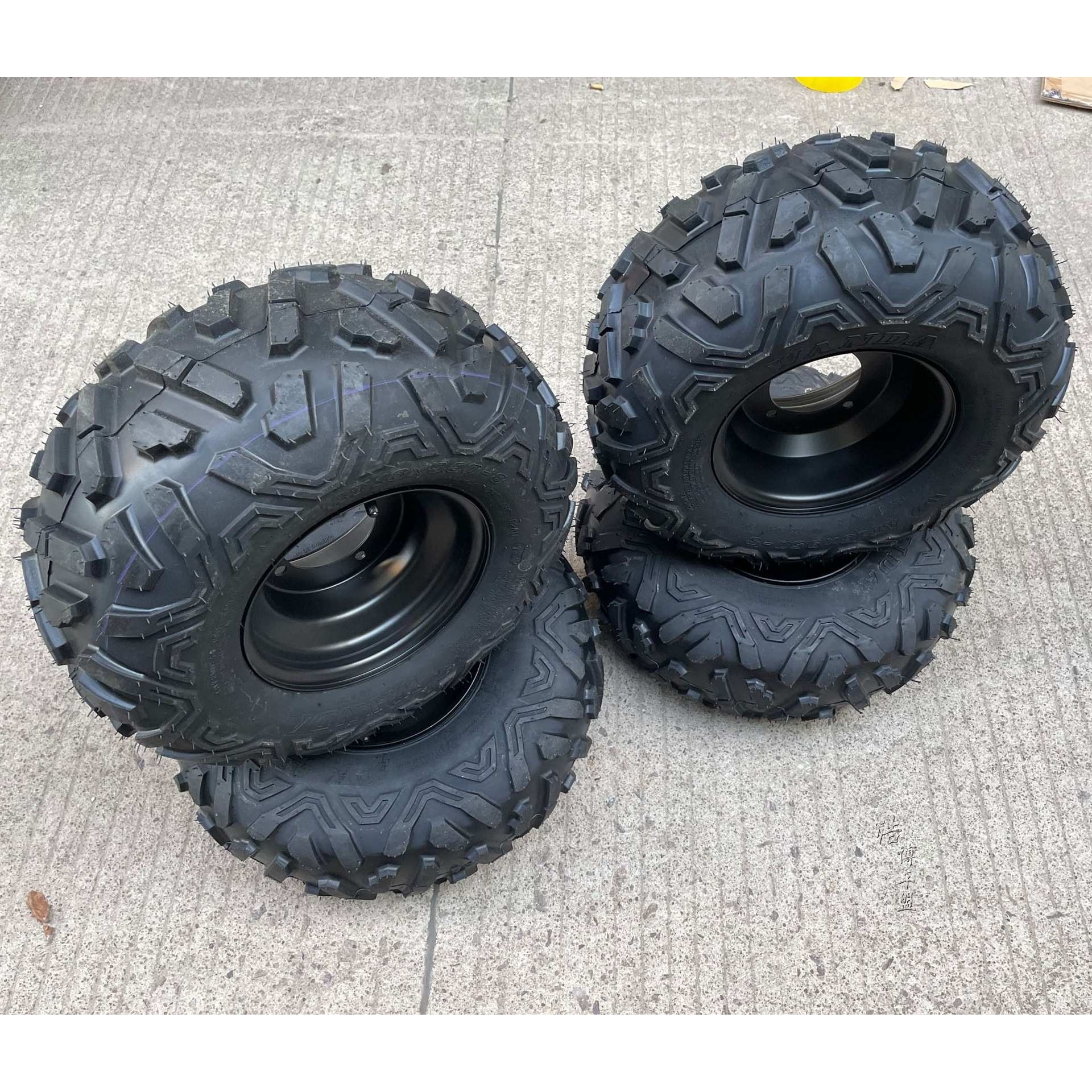 四轮沙滩车卡丁车配件19X7-8 18X9.50-8寸A字越野轮胎轮毂真空