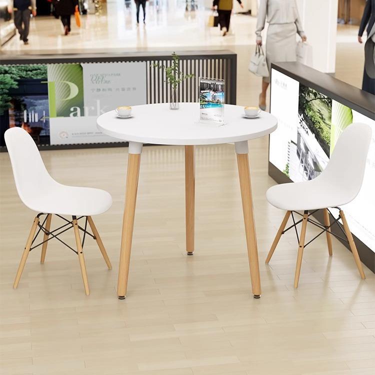 小圆桌洽谈桌会议桌商用展厅售楼部休闲接待会客圆形桌子桌椅组合