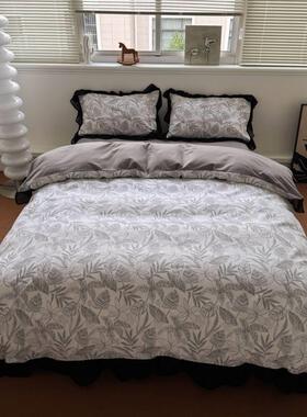 2025新款全棉赫本风磨毛蕾丝花边四件套-风格2