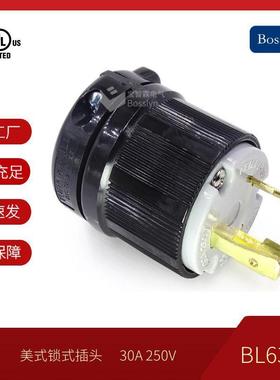 NEMA L6-30P 2极接地型中间插头 扭锁插头 NEMA 引挂式插头