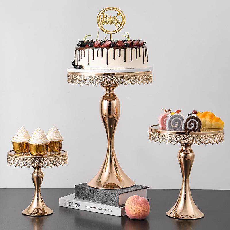 欧式轻奢创意高脚蛋糕架婚庆派对圆形玻璃蛋糕架甜品铁艺托盘摆件,鲜花速递/花卉仿真/绿植园艺,割草机/草坪机,淘宝优惠券,粉丝福利购,淘宝优惠卷