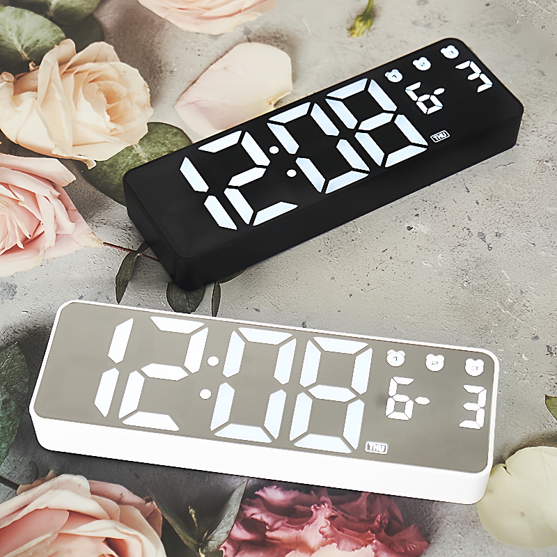 新款LED数字时钟大屏幕客厅挂钟夜光多组闹钟简约钟0713