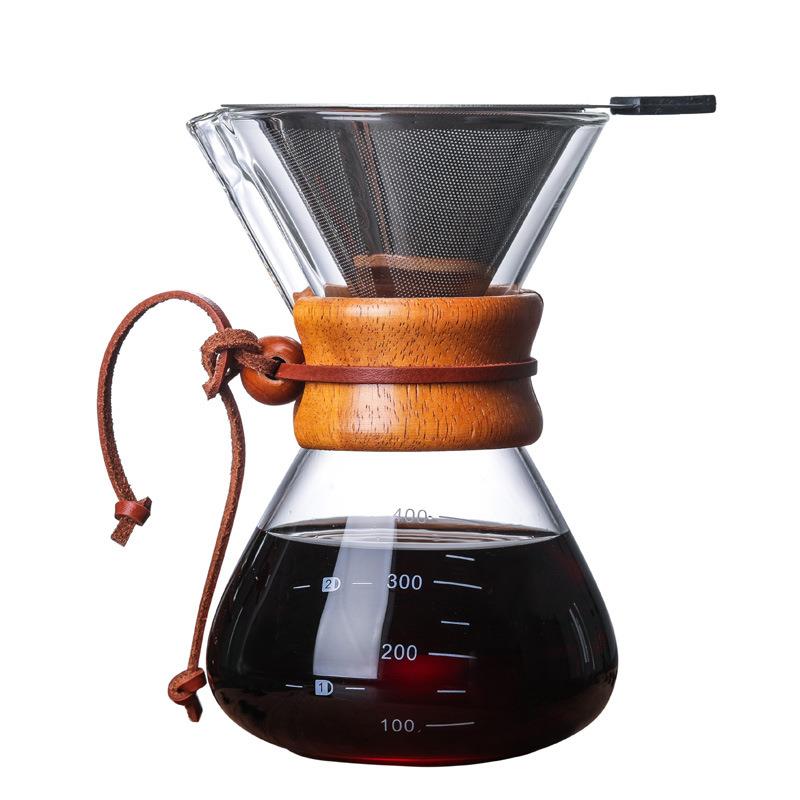 COFFEE JAZZ家用耐热透明玻璃分享壶V60手冲咖啡滴漏壶过滤杯器具