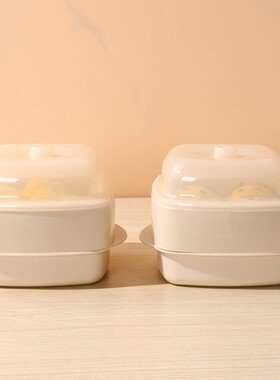 日本进口微波炉专用器皿蒸盒蒸笼加热容器蒸盘包子馒头食品级蒸屉