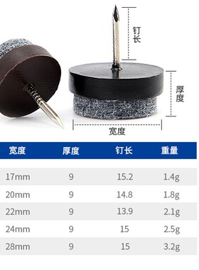 家具脚钉塑料毛毡地脚钉防潮椅子脚垫桌脚椅垫沙发脚垫桌腿垫耐磨