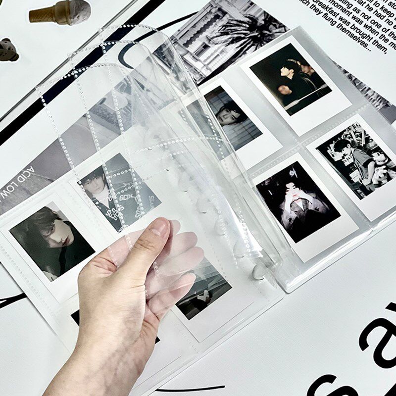 黑白相册潮流贴纸活页透明可爱女生明信片照片收纳本子学生相片本