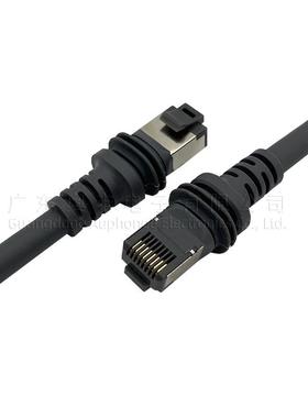 Gen3网线超五类六类网线8芯特殊短体水晶头成品线带密封圈灰色