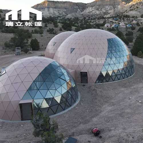 玻璃星空房度假村营地 18-20米球形帐篷 户外豪华餐厅接待厅影院