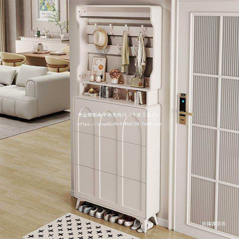 17公分薄鞋柜意式风鞋柜烤漆门口实木新款入户柜一体简易鞋架组装