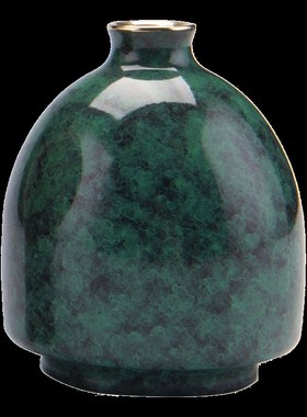 守藏朱b炳仁铜 平安喜乐彩铜花器插花花瓶家居装饰摆件禅意花器