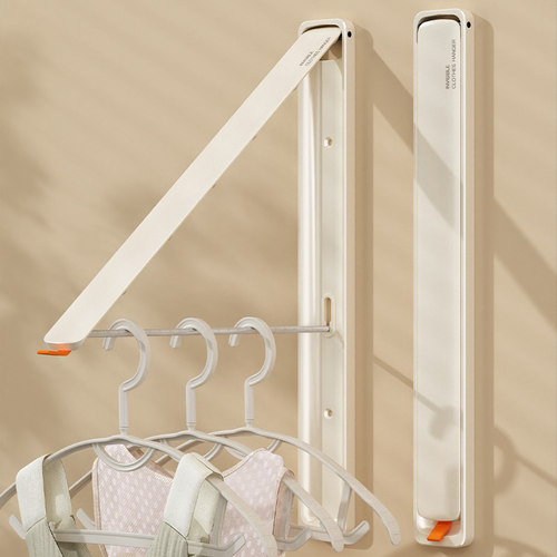 窗户隐形晾衣架折叠免打孔室内飘窗伸缩J晾晒杆阳台晾衣绳家用神