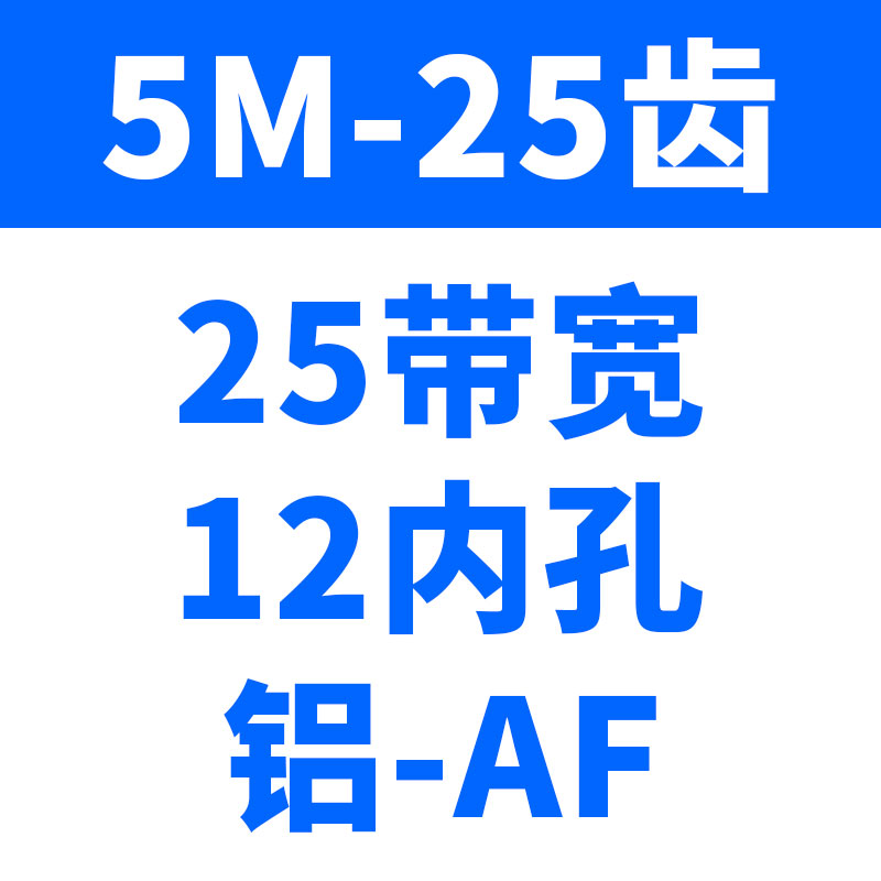 同步轮5M-25齿 铝合金工业传动轮皮带轮AF两面平RBF型凸台同步带